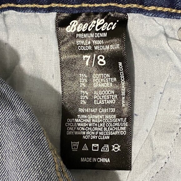 Bee & Ceci Skinny Jeans Size 7 to 8 Embroidered Boho Hippie Floral Birds Concert - Picture 7 of 7